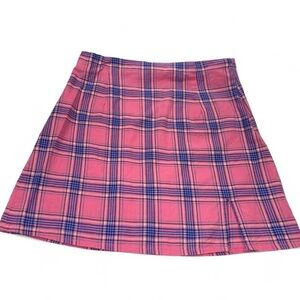 Princess Polly Pink and Blue Plaid Mini Skirt